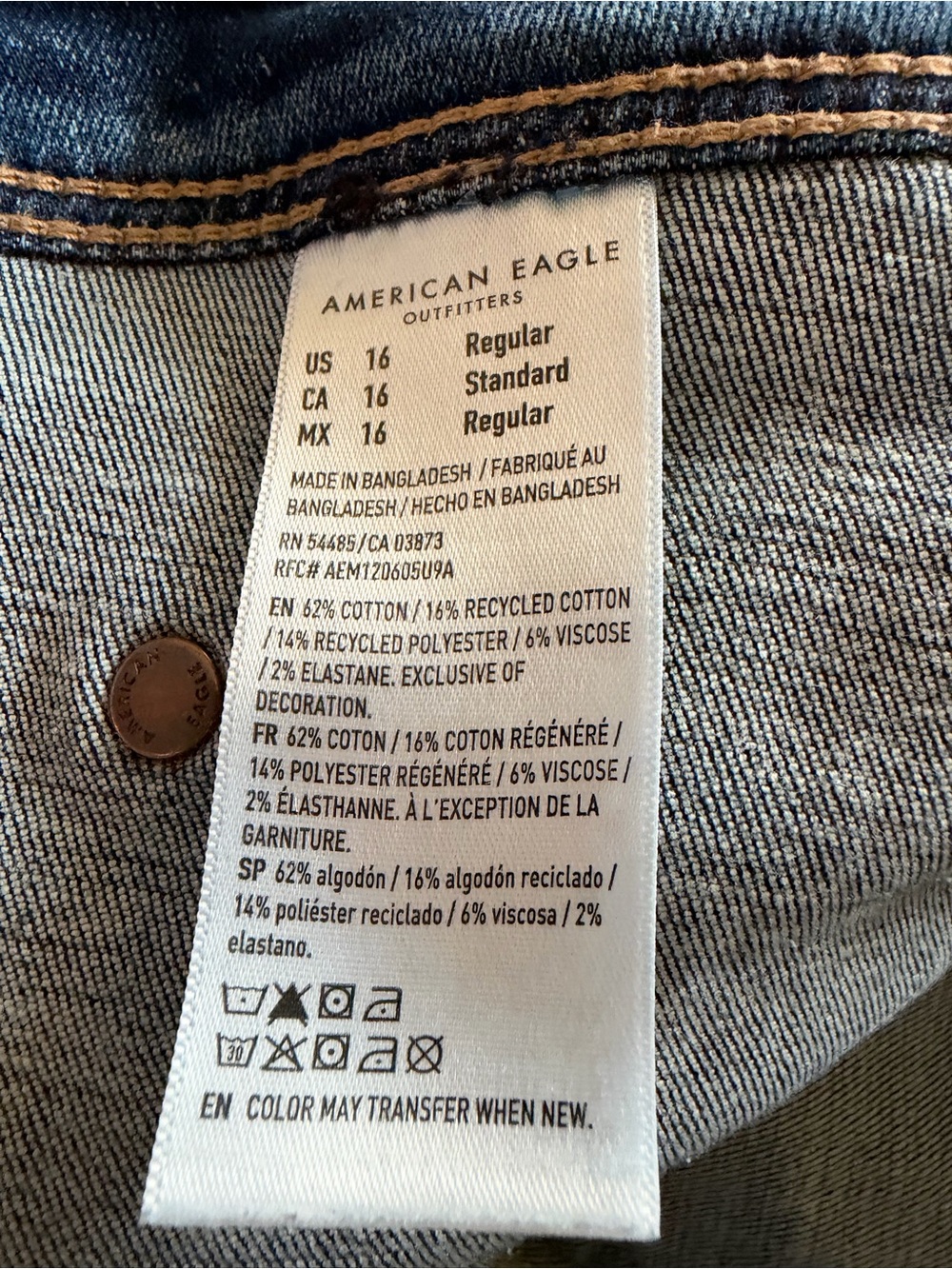 American Eagle Outfitters Dark Blue Wide Leg Jeans